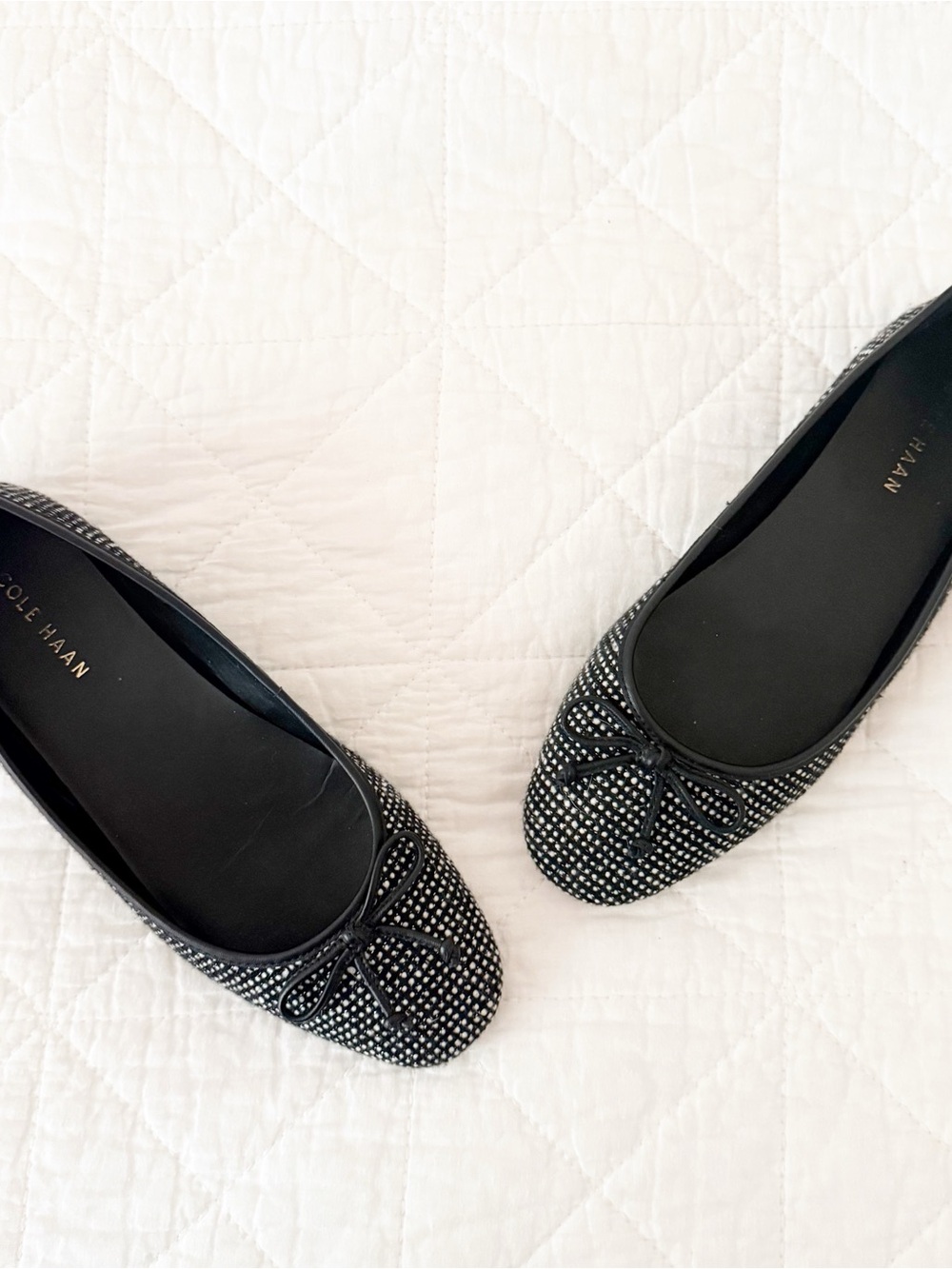 Cole Haan Grand 360 Black Tweed Ballet Flats 8